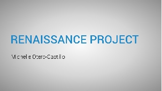 Renaissance Project at emaze Presentation