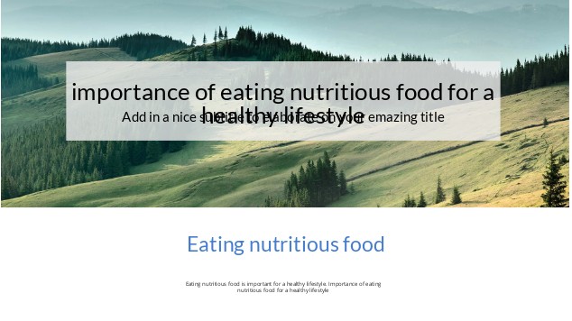 importance of eating nutritious food for a healthy on emaze