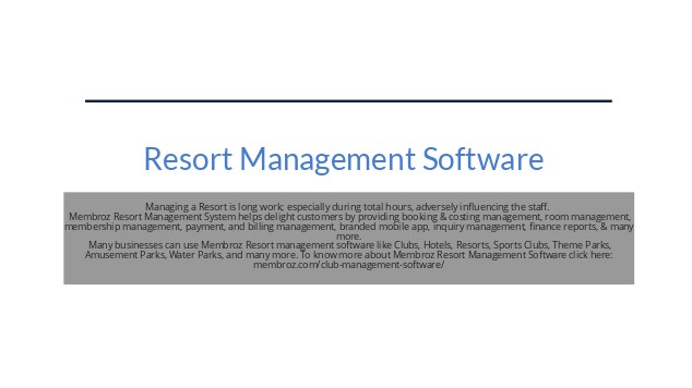Resort Management Software on emaze