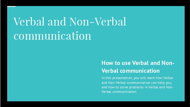 Verbal and Non-Verbal communication at emaze Presentation