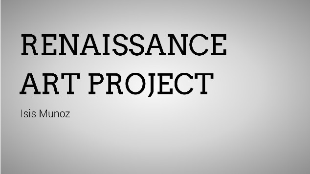 Renaissance Art Project at emaze Presentation