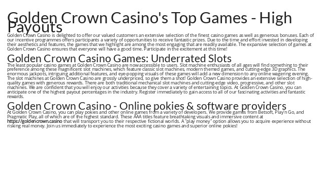 golden crown best bonus casino