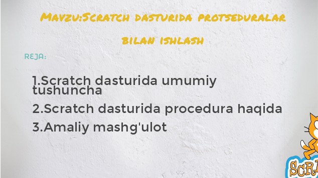 scratch 3 dasturida ishlash