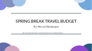 Spring Break Travel Budget at emaze Presentation