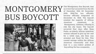 MONTGOMERY BUS BOYCOTT At Emaze Presentation