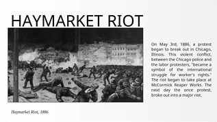 Haymarket Riot of 1886 at emaze Presentation