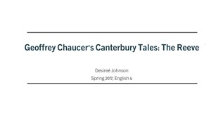 The Reeve (Canterbury Tales) at emaze Presentation