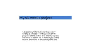 My six weeks project at emaze Presentation